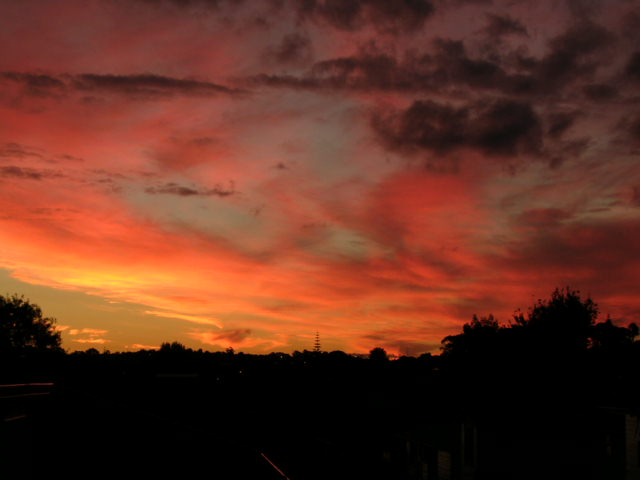 赤く染まる夕暮れ