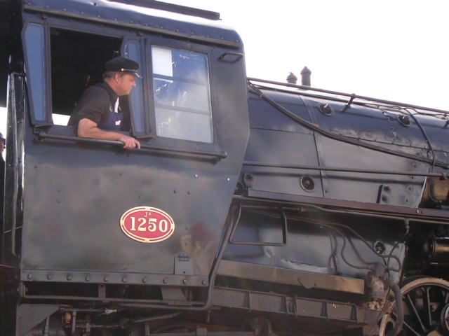 機関士と蒸気機関車